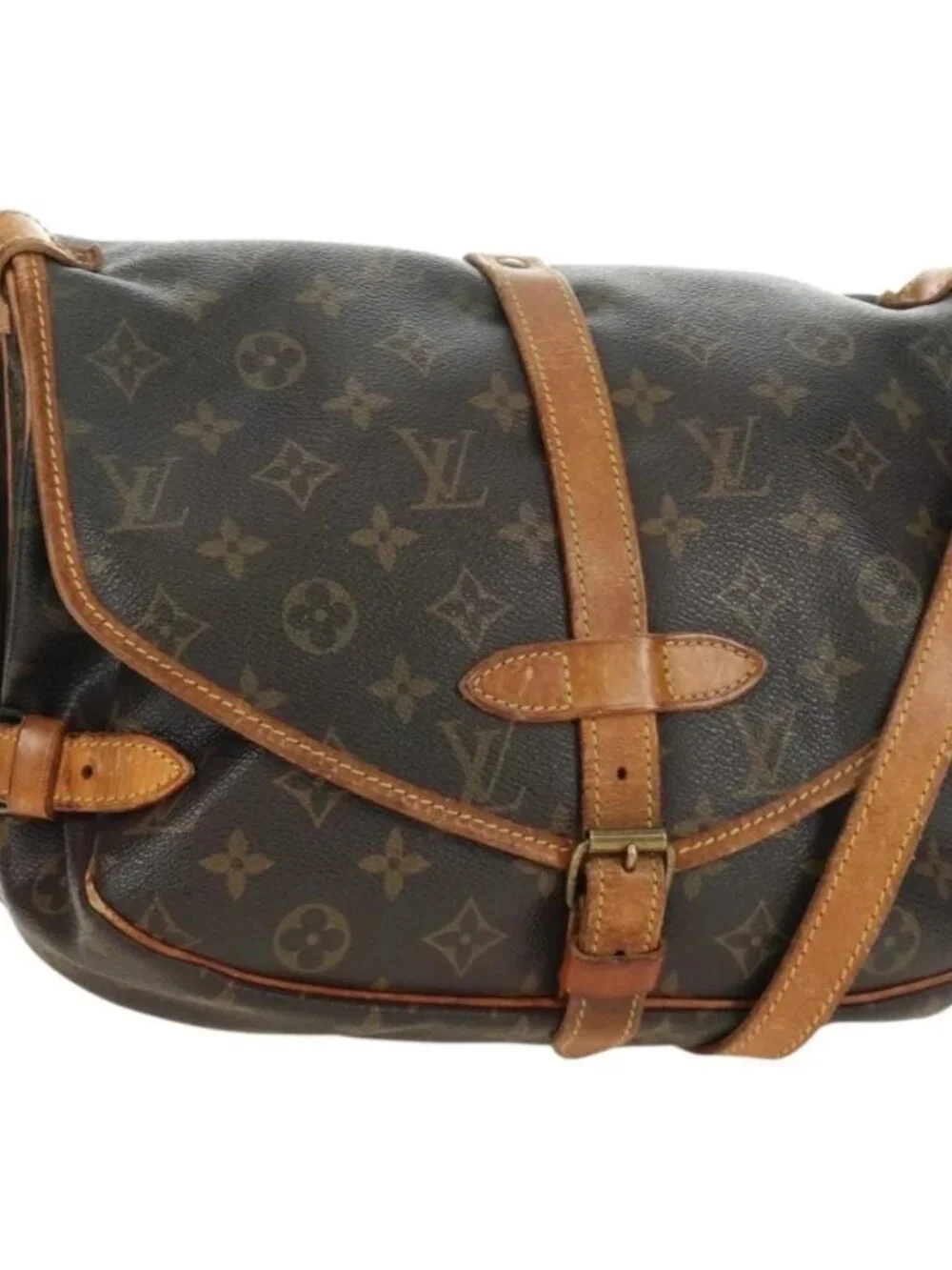 LOUIS VUITTON Monogram Saumur 30 Shoulder Bag M42256 LV Auth 187218